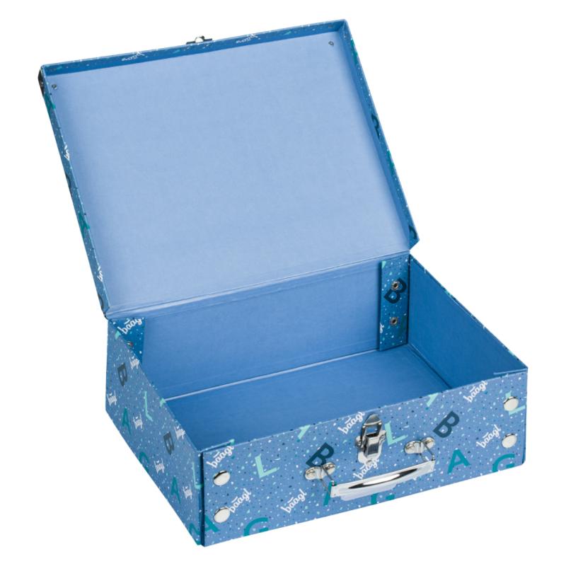 BAAGL Skladací školský kufrík Logo - modrý s kovaním