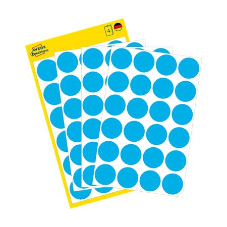 Etikety, okrúhle, priemer: 18 mm, AVERY ZWECKFORM, modré, 96 etikiet/bal 3