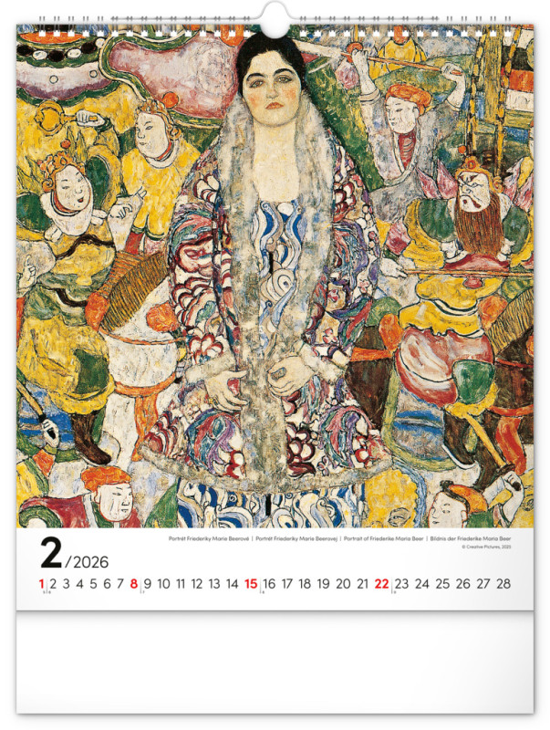 NOTIQUE Nástenný kalendár Gustav Klimt 2026, 30 x 34 cm 2