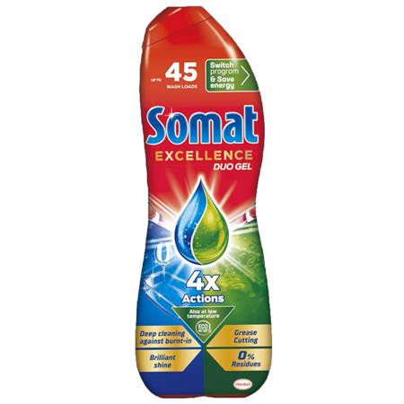 Umývací gél do umývačky riadu, 810 ml, SOMAT „Excellence Grease Cutting“
