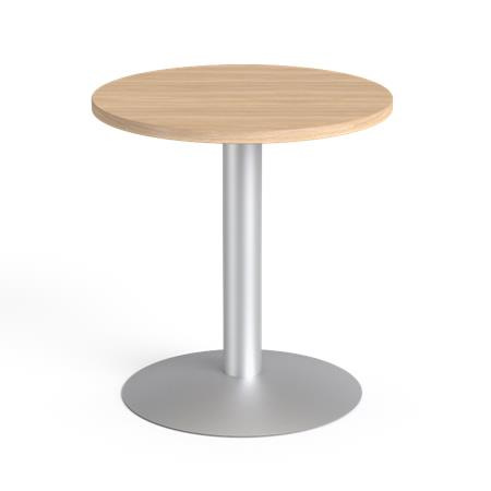 Konferenčný stolík, okruhlý, so sivou kovovou nohou, O 60 cm, MAYAH "Freedom SV-57", dub 1