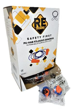 . Sluchové zátky, so šnúrkou, PU pena, 100 párov, oranžové