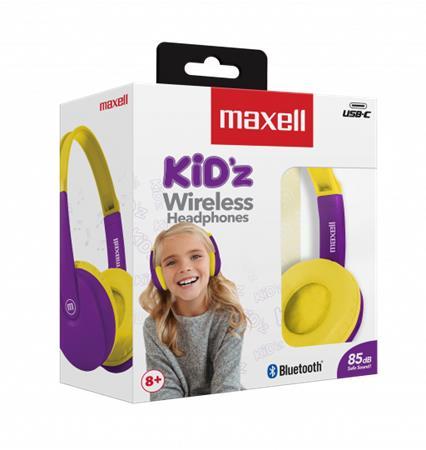 Náhlavné slúchadlá, detský rozmer, bezdrôtové, Bluetooth, s mikrofónom, MAXELL "HP-BT350",