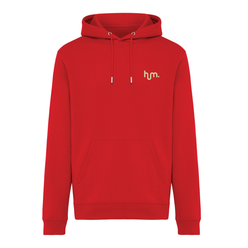 IQONIQ Joshua Unisex mikina s kapucňou z rec. bavlny červená XXS 4