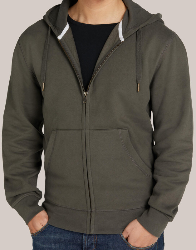Signature Tagless Unisex mikina na zips s kapucňou 8