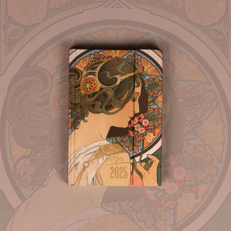 NOTIQUE Týždenný magnetický diár Alfons Mucha 2025, 11 x 16 cm