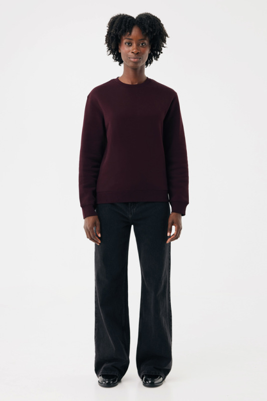 IQONIQ Toria Unisex mikina s okrúhl. výstrihom z rec. bavlny merlot L 12