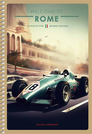 Špirálový zošit, A5, čistý, 96 listov, SHKOLYARYK "Racing Competition", mix 3