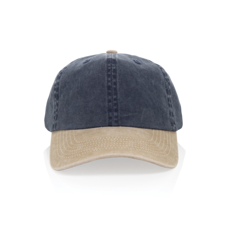 Dvojfarebná šiltovka BEAU AWARE™ Washed, 6 panelov, 270 g/m² námornícka modrá 3