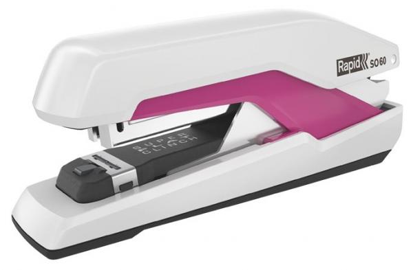 Zošívačka, 60 listov, RAPID "Supreme SuperFlatClinch S060c", biela/ružová