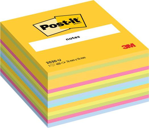 Samolepiaci bloček, 76x76 mm, 450 listov, 3M POSTIT, mix farieb 1