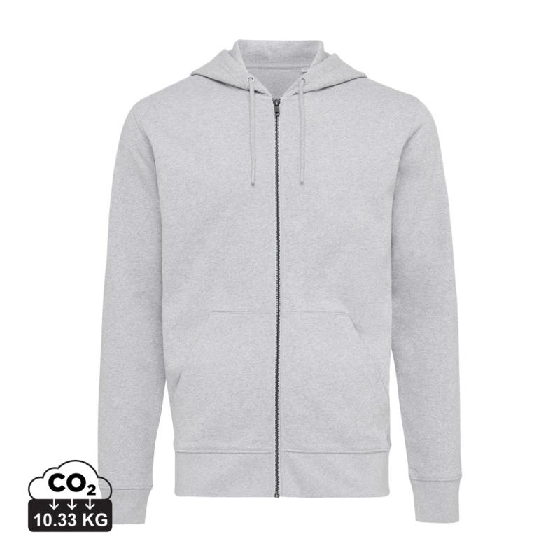 Mikina na zips s kapucňou Iqoniq Abisko z recykl. bavlny heather grey L