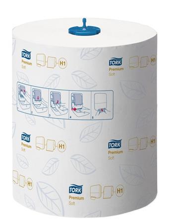 Papierové utierky, kotúčové, 2-vrstvové, H1 systém, Premium, TORK "Matic® Soft", biela