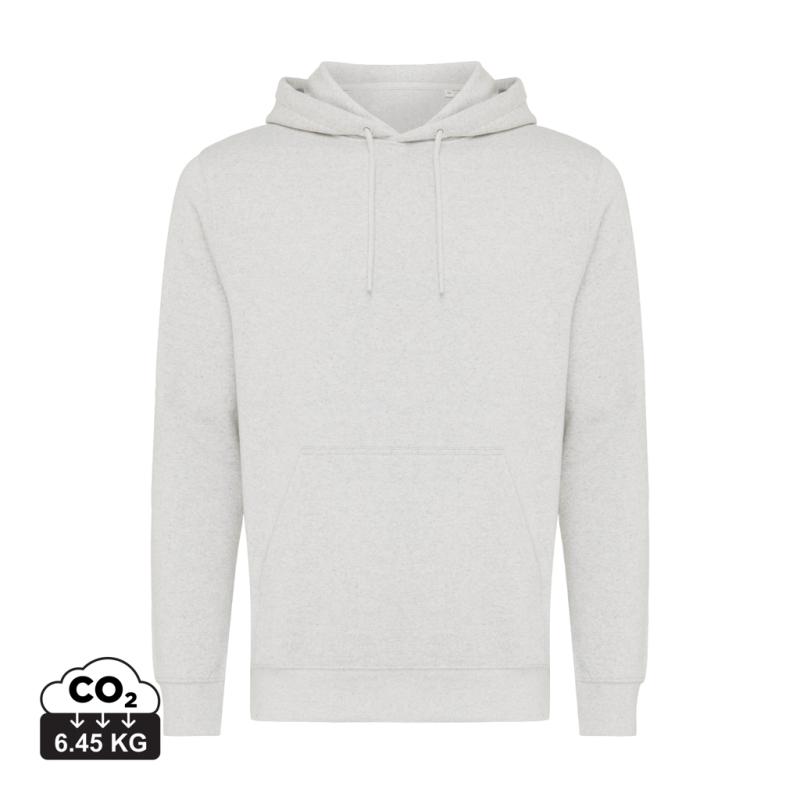 Ľahká mikina s kapucňou Iqoniq Rila z recykl. bavlny light heather grey L