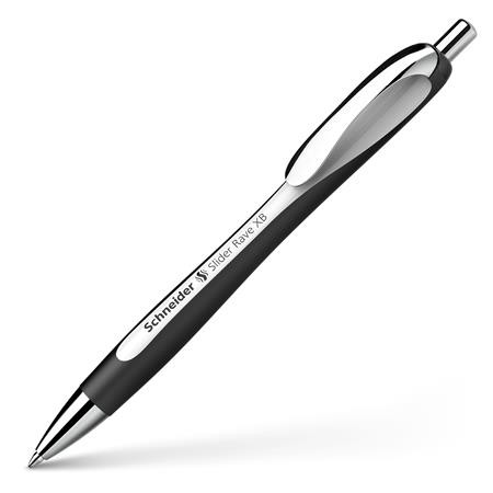 Guľôčkové pero, 0,7 mm, tlačidlové, SCHNEIDER "Slider Rave XB", čierno-biele, modré 5