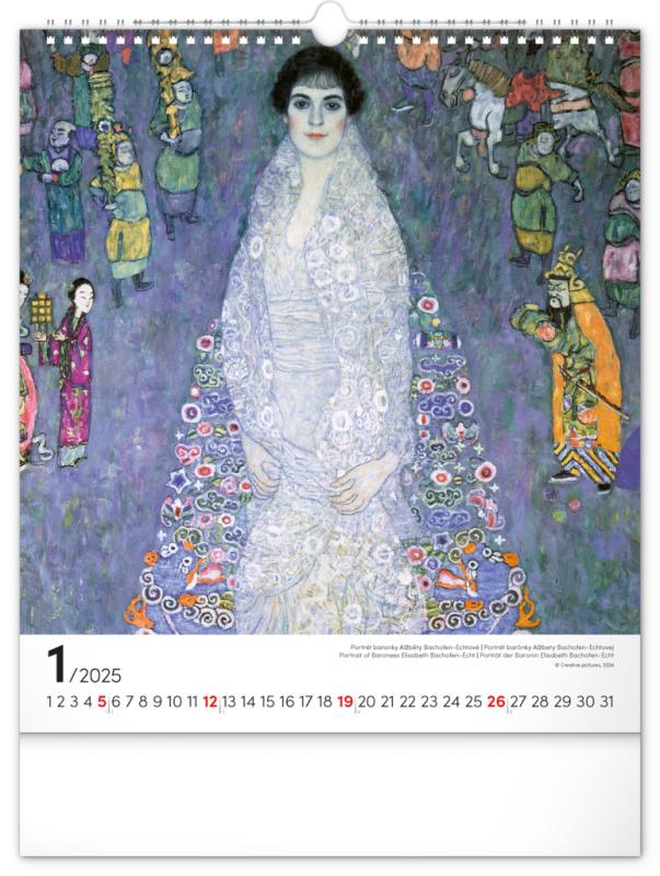 NOTIQUE Nástenný kalendár Gustav Klimt 2025, 30 x 34 cm