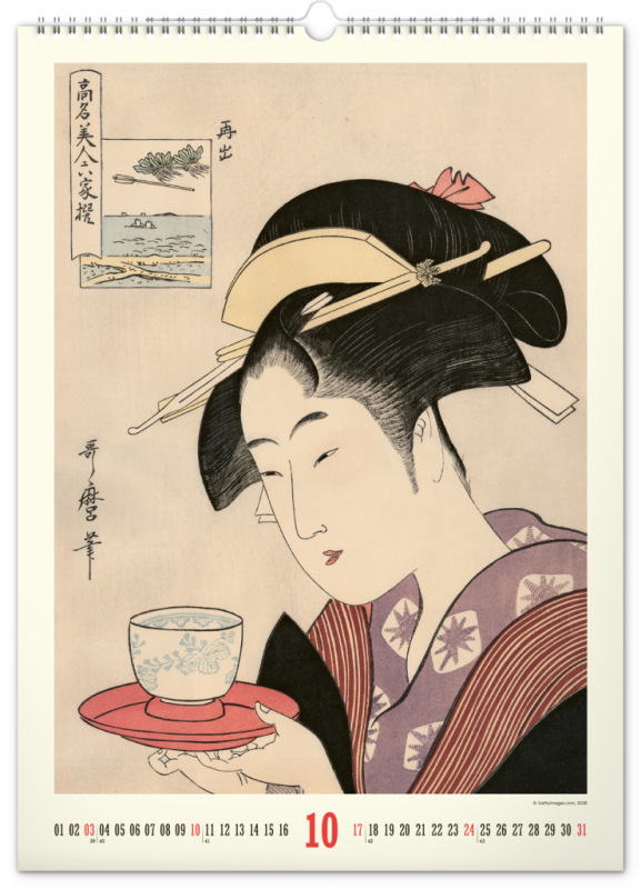 NOTIQUE Nástenný kalendár Vintage plagáty – japonské umenie 2027, 33 x 46 cm 10