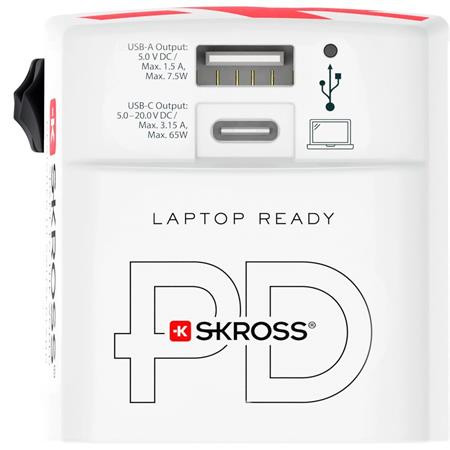 Sieťová nabíjačka pre cestovateľov, 1× USB-A, 1× USB-C PD, 65 W, USB-C kábel, SKROSS 2