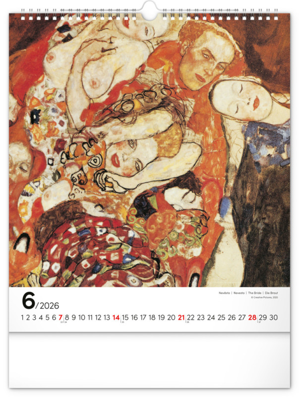 NOTIQUE Nástenný kalendár Gustav Klimt 2026, 30 x 34 cm 6