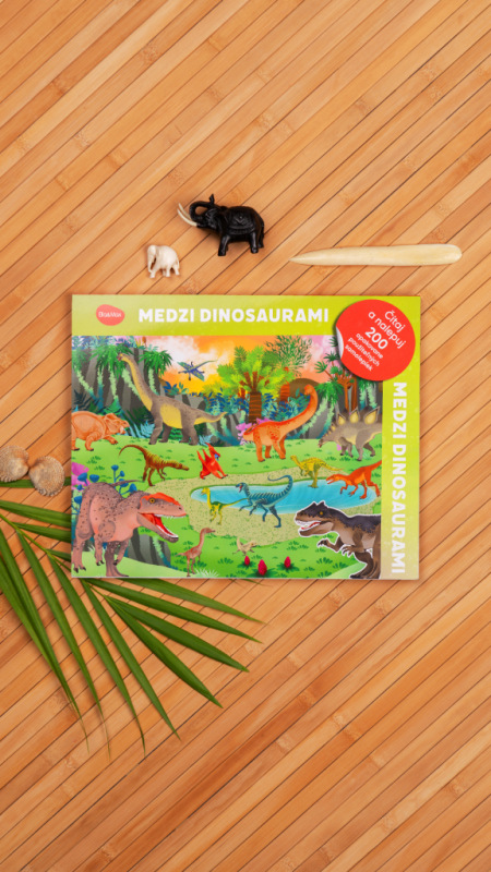 Čítaj a nalepuj – MEDZI DINOSAURAMI, kniha se samolepkami 3