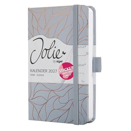 Diár, A6, týždenný, 2027, tvrdá obálka, SIGEL "Jolie", Twilight Grey