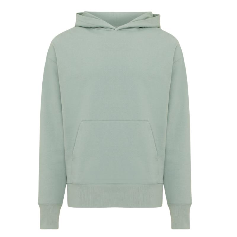 Mikina s kapucňou Iqoniq Yoho relaxed fit z recykl. bavlny Iceberg green XS 1