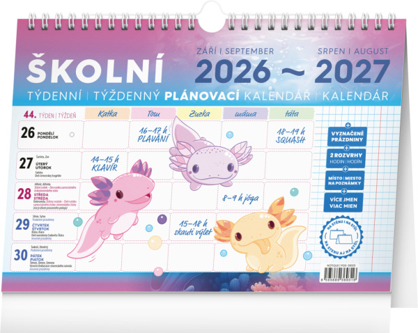 NOTIQUE Školský plánovací kalendár s háčikom CZ/SK 2027, 30 x 21 cm