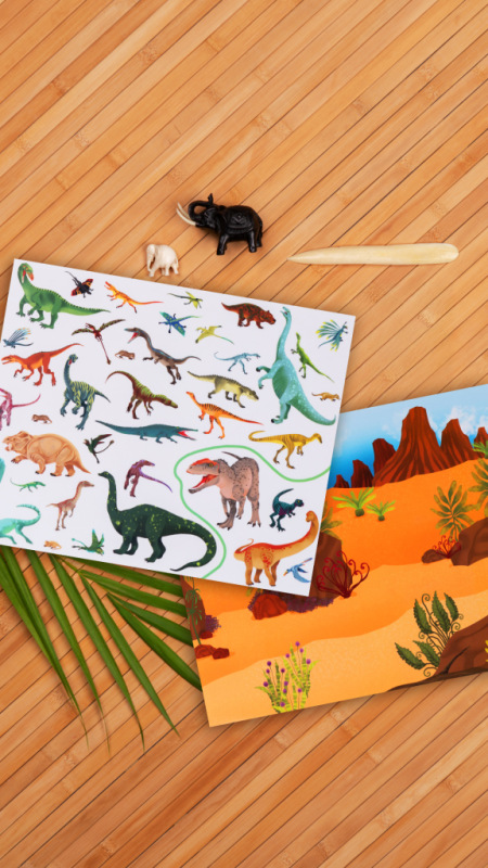 Čítaj a nalepuj – MEDZI DINOSAURAMI, kniha se samolepkami 4