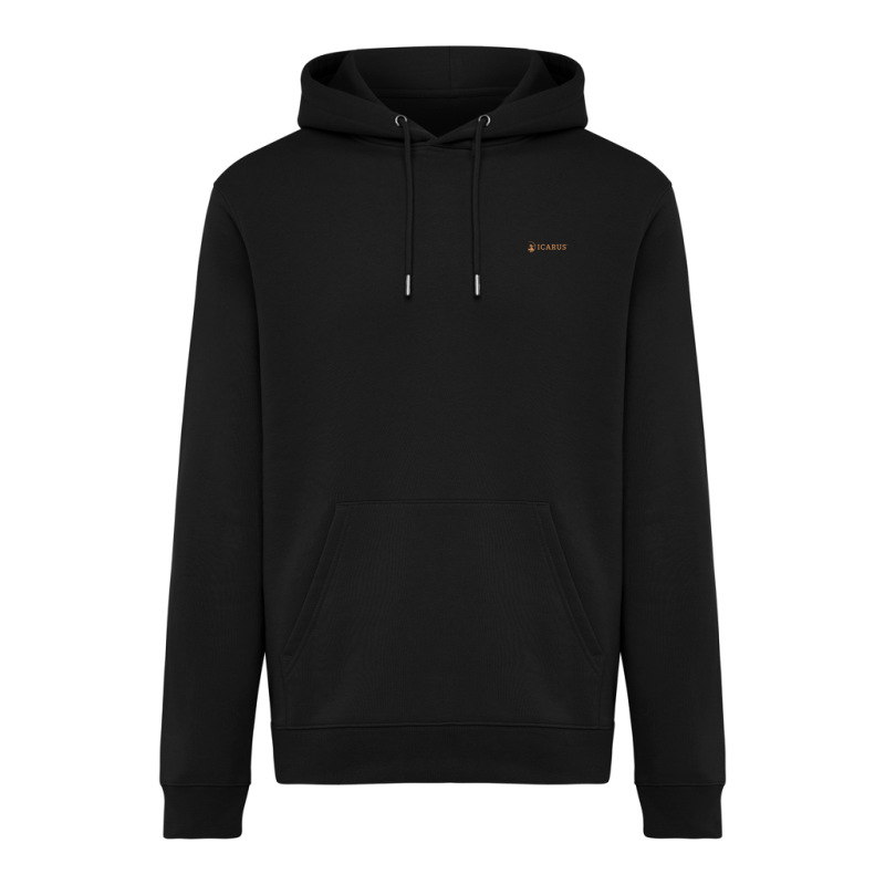 IQONIQ Joshua Unisex mikina s kapucňou z rec. bavlny čierna XS 4