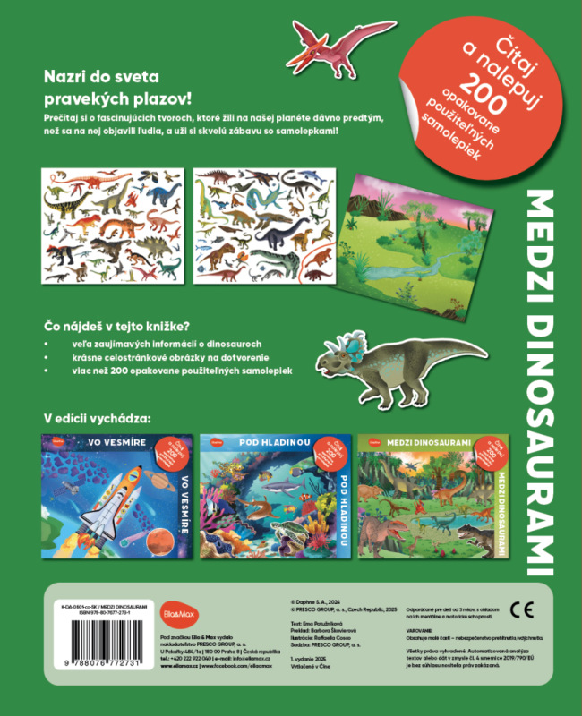 Čítaj a nalepuj – MEDZI DINOSAURAMI, kniha se samolepkami 6