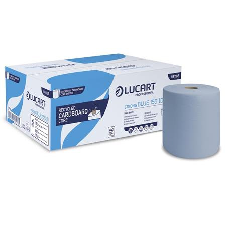 Papierové utierky, kotúčové, 2-vrstvové, LUCART "Strong Blue 155 ID", modré 1