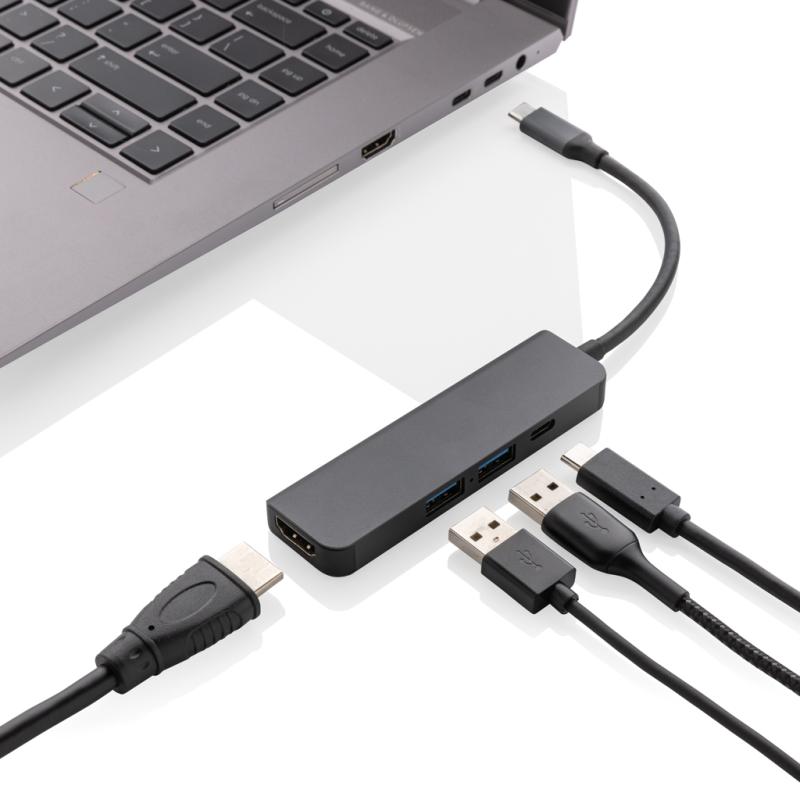 Hub s HDMI vstupom Terra z RCS recykl. hliníka sivá 3