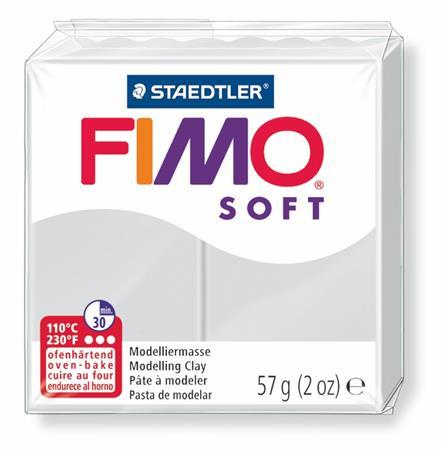 Modelovacia hmota, 57 g, polymérová, FIMO "Soft", sivá