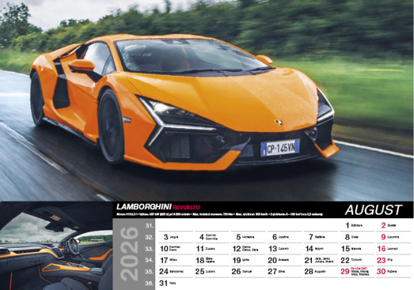 Nástenný kalendár Fast cars 2026 8