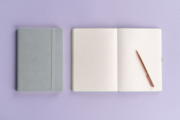 NOTIQUE Notes Balacron, strieborný, linajkovaný, 15 x 21 cm 5