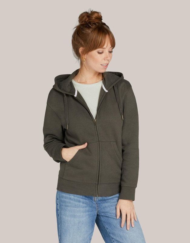 Signature Tagless Unisex mikina na zips s kapucňou 3