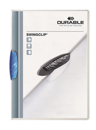 Rýchloviazač, s klipom, A4, DURABLE "Swingclip® 30", modrá 1