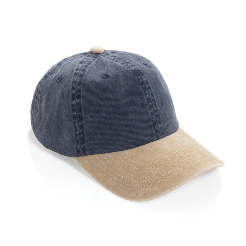 Dvojfarebná šiltovka BEAU AWARE™ Washed, 6 panelov, 270 g/m² námornícka modrá 1