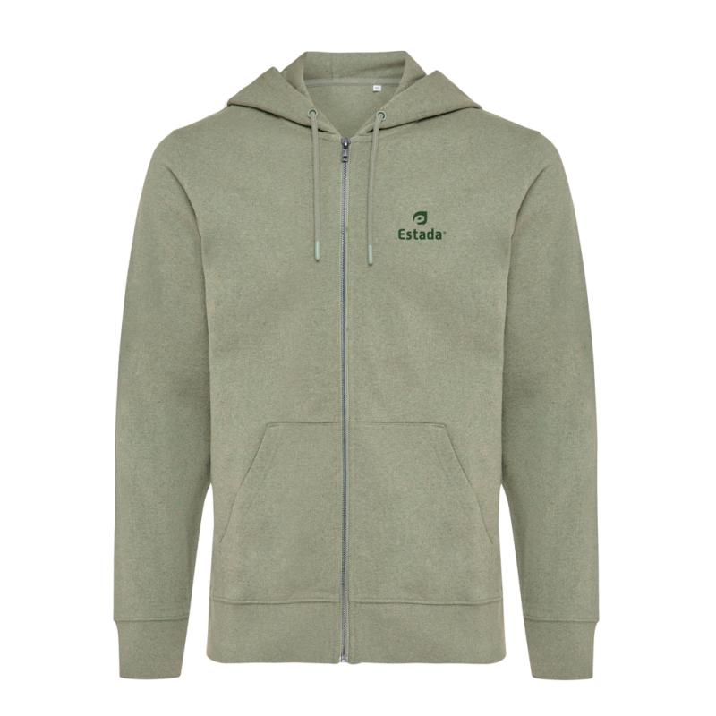 Mikina na zips s kapucňou Iqoniq Abisko z recykl. bavlny heather green XXS 4