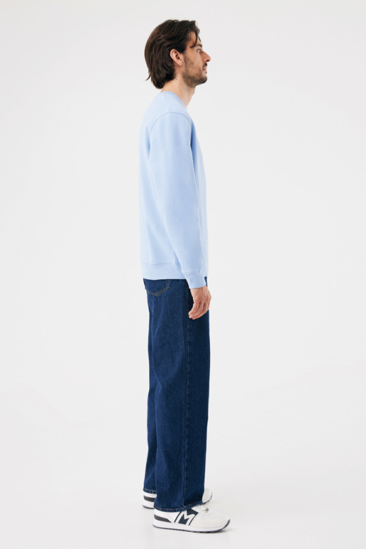 IQONIQ Toria Unisex mikina s okrúhl. výstrihom z rec. bavlny sky blue XXL 12