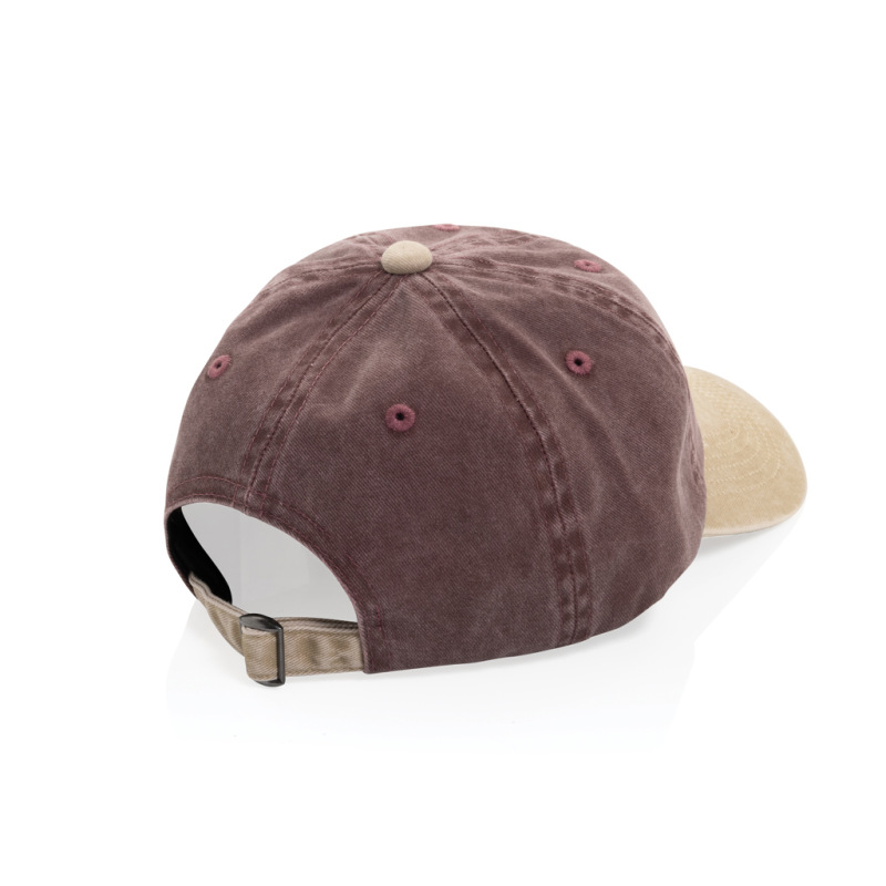 Dvojfarebná šiltovka BEAU AWARE™ Washed, 6 panelov, 270 g/m² maroon 2