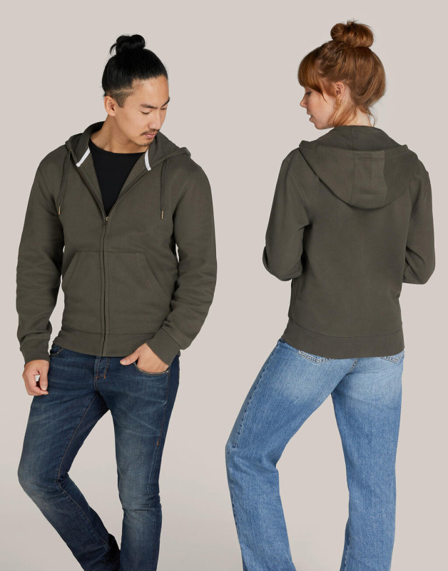Signature Tagless Unisex mikina na zips s kapucňou 1