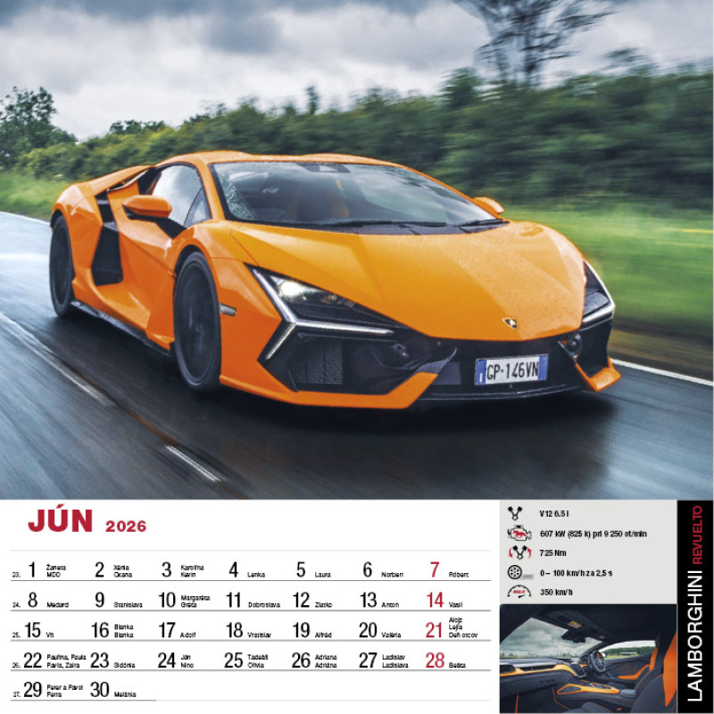 Nástenný kalendár Sports Cars 2026 6