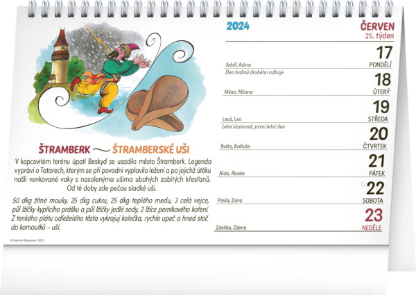 Stolový kalendár Kulinárské putovanie 2024 – Kamila Skopová, 23,1 × 14,5 cm 1