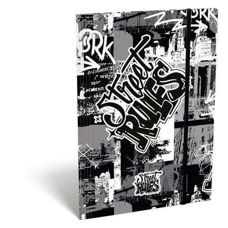 Doska s gumičkou, kartón, A4, LIZZYSULI, "Street Rules"
