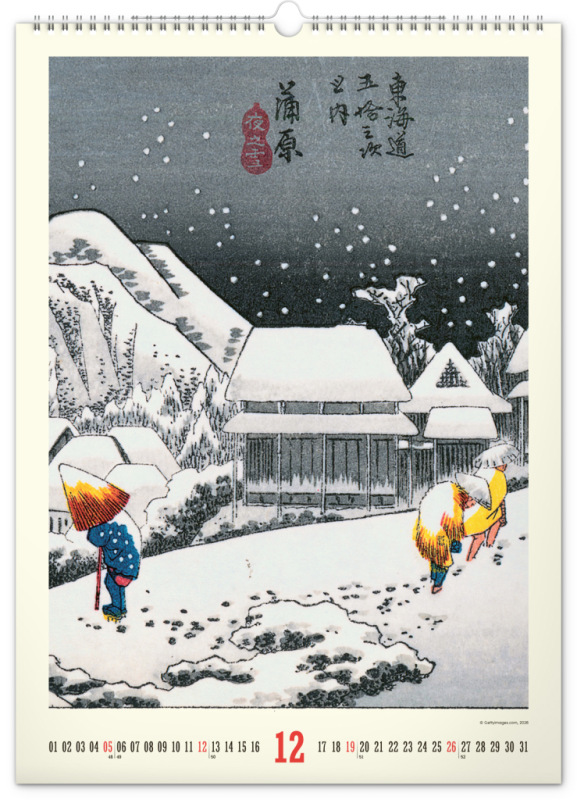 NOTIQUE Nástenný kalendár Vintage plagáty – japonské umenie 2027, 33 x 46 cm 12