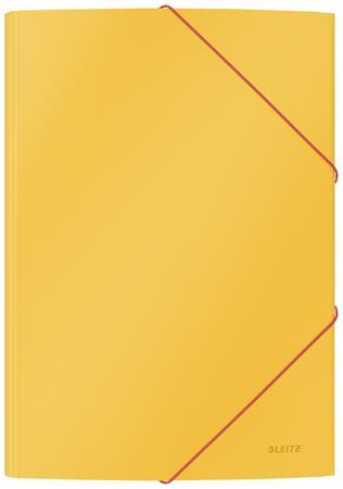 Doska s gumičkou, 15 mm, kartón, A4, LEITZ "Cosy", matná žltá
