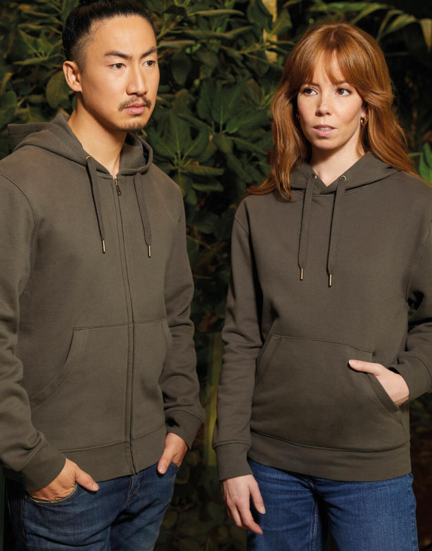Signature Tagless Unisex mikina na zips s kapucňou 11
