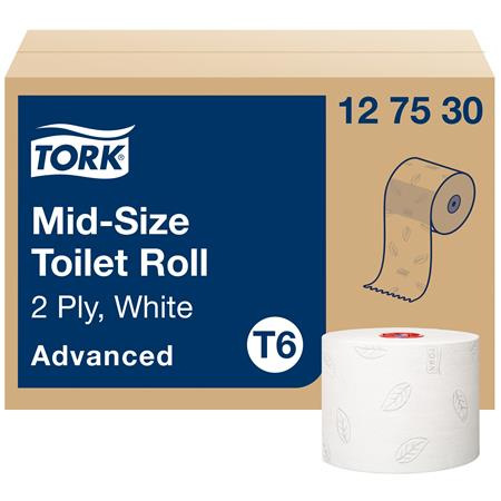 Toaletný papier, T6 systém, 2-vrstvový, 100 m, TORK "Advanced", extra biely 2