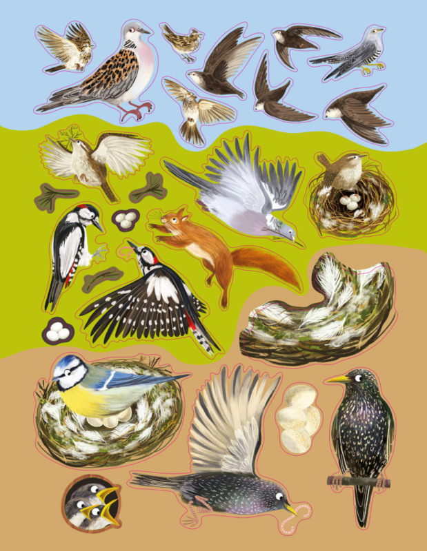 SVET SÝKORIEK, VRABCOV a iných spevavcov – Kniha samolepiek 9